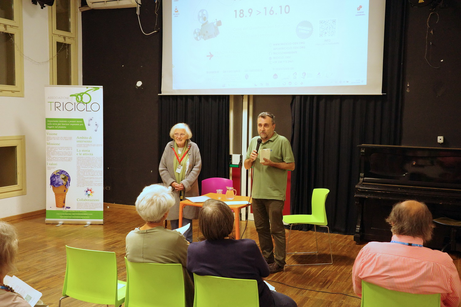 Rosina Rondelli (Vicepresidente di Triciclo OdV) e Enzo Ferrara
