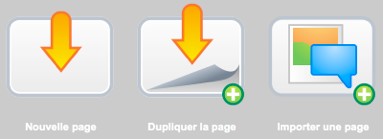 Immagine che illustra i comandi per aggiungere o duplicare pagine